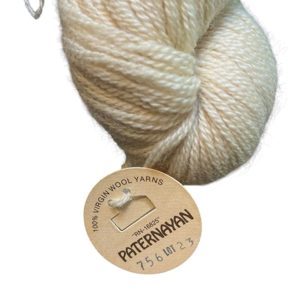 2 hanks Paternayan 100% Virgin Wool Yarn RN-16825 | Ivory # 756 New - Picture 8 of 8